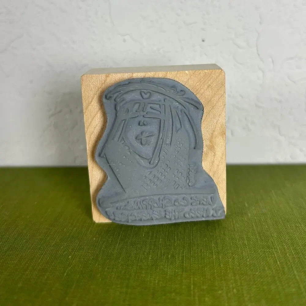 American Art Emerson Quillin Mounted Rubber Stamp Humor Preowned Need Exercise